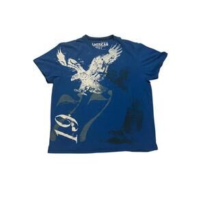 American Eagle Blue and White Eagle Graphic Tee